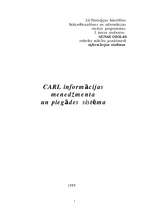 Referāts 'CARL informācijas menedžmenta un piegādes sistēma', 1.