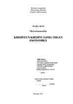 Referāts 'Kredīti un kredītu loma tirgus ekonomikā', 1.