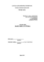 Referāts 'Baby box un ētika', 1.