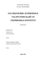 Referāts 'Cilvēktiesību ievērošana valsts pārvaldē un tiesībsarga institūts', 1.