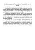 Eseja 'Das Glück kommt vom innern, aber es kommt nicht von sich selbst', 1.