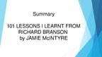 Prezentācija '"101 Lessons I Learnt From Richard Branson" by Jamie McIntyre', 1.