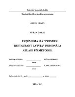 Referāts 'Pesonāla atlase un tās metodes SIA "Premiere Restaurant Latvia"', 1.