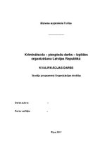 Diplomdarbs 'Kriminālsoda - piespiedu darbs - izpildes organizēšana Latvijas Republikā', 1.