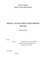 Diplomdarbs 'Žurnāla "Katōļu Dzeive" raksturojums', 1.