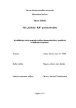 Diplomdarbs 'SIA "Kristīne RR" personālvadība', 1.