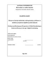 Diplomdarbs 'Eiropas un Latvijas sabiedrisko raidorganizāciju problēmas un attīstības perspek', 1.