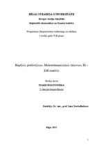 Konspekts 'Makroekonomiskais līdzsvars. IS-LM modelis', 1.