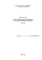 Referāts 'Latvijas Republikas proklamēšana 1918.gada novembrī un decembrī', 1.
