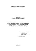 Konspekts 'Mantojuma tiesību salīdzinājums Livonijas senākajās bruņinieku tiesībās un Livon', 1.