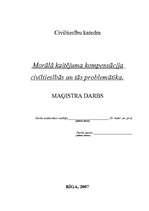 Diplomdarbs 'Morālā kaitējuma kompensācija civiltiesībās un tās problemātika', 1.