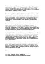 Eseja 'Selling Tobacco should be banned', 1.