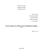 Referāts 'Stresa ietekme uz cilvēku un tā mazināšanas iespējas', 1.