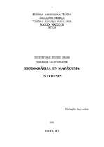 Konspekts 'Demokrātija un mazākuma intereses', 1.