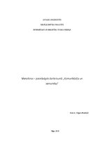 Referāts 'Metaforas - patstāvīgais darbs kursā "Komunikācija un semantika"', 1.