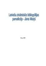 Referāts 'Latviešu zinātniskās bibliogrāfijas pamatlicējs - Jānis Misiņš ', 1.