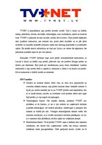 Konspekts 'Tirgzinības analīze uzņēmumam "TvNet"', 1.