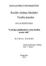 Referāts 'Latvijas judikatūras vieta tiesību avotu vidē', 1.