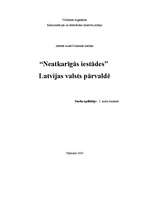 Referāts '"Neatkarīgās iestādes" Latvijas valsts pārvaldē', 1.