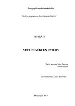 Referāts 'Veci cilvēki un uzturs', 1.