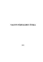 Referāts 'Valsts pārvaldes ētika', 1.