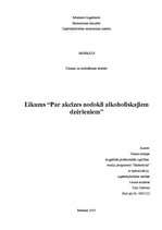 Referāts 'Likums "Par akcīzes nodokli alkoholiskajiem dzērieniem"', 1.