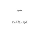 Referāts 'Kas ir filosofija?', 1.