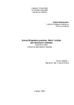 Referāts 'Annas Brigaderes pasakas "Mare" analīze pēc feminisma metodes', 1.