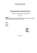 Konspekts 'Datormācība ekonomistiem. Investīciju programmu novērtēšana', 1.