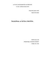 Referāts 'Nacionālisms un kultūras identitāte', 1.