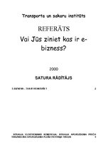 Referāts 'Vai Jūs zināt, kas ir e-bizness', 1.