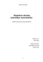 Referāts 'Maģiskas skaitļu sakritības matemātikā', 1.