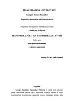 Konspekts 'Ekonomiskā politika un problēmas Latvijā', 1.