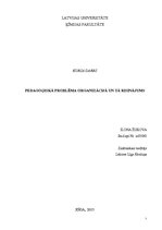 Referāts 'Pedagoģiskā problēma organizācijā un tās risinājums', 1.