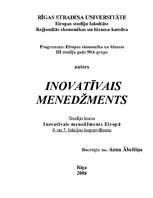 Konspekts 'Inovatīvais menedžments', 1.