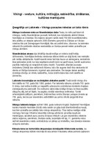 Konspekts 'Vikingu vēsture, kultūra, mitoloģija, sabiedrība un kultūras mantojums', 1.