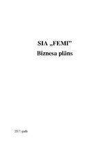Biznesa plāns 'SIA "Femi" biznesa plāns', 1.