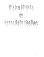 Konspekts 'Diplomātiskās un konsulārās tiesības', 1.