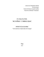 Konspekts 'Terminoloģija medicīnā latīņu valodā', 1.
