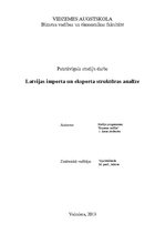 Referāts 'Latvijas importa un eksporta struktūras analīze', 1.