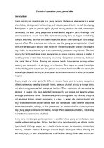 Eseja 'The role of sports in a young person’s life', 1.