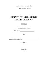 Referāts 'Servitūtu vispārējais raksturojums', 1.