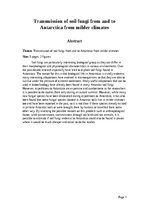 Konspekts 'Transmission of soil fungi from and to Antarctica from milder climates', 1.