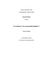 Eseja 'D.Goulmens "Tava emocionālā inteliģence"', 1.