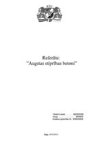 Referāts 'Augstas stiprības betoni', 1.