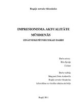 Referāts 'Impresionisma aktualitāte mūsdienās', 1.