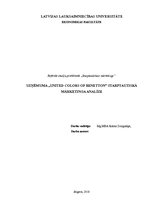 Referāts 'Uzņēmuma "United Colors of Bbenetton" starptautiskā mārketinga analīze', 1.