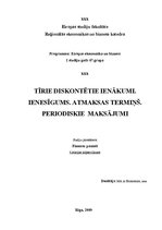 Konspekts 'Tīrie diskontētie ienākumi. Periodiskie maksājumi', 1.