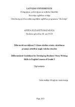 Diplomdarbs 'Diferencēti norādījumi 5. klases skolēnu stāstu rakstīšanas prasmju attīstībai a', 1.