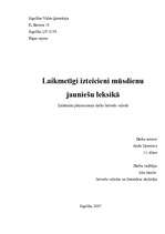 Referāts 'Laikmetīgi izteicieni mūsdienu jauniešu leksikā', 1.